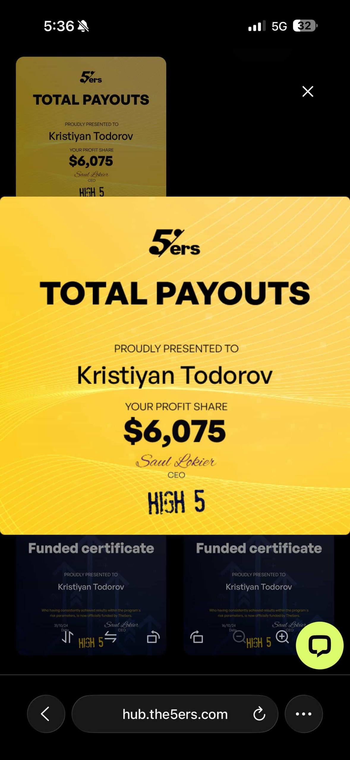 Kristiyan 5ers $6,075